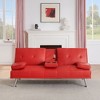 NicBex Modern Leather Tufted Loveseat Sofa Couch with Foldable Cup Holder & Sturdy Legs,2-Seat Lounge Sofa for Living Room,Apartment - 3 of 4