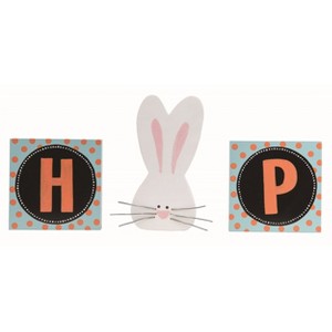 Transpac Wood 16 in. Multicolor Easter Hop Letter Blocks Set of 3 - 1 of 2