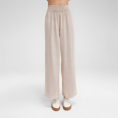 Women's Wide Shirred Waistband Straight Pants - Wild Fable™