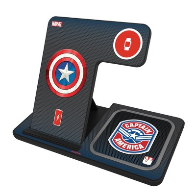 Keyscaper Marvel Avengers Captain America Grid 15-Watt 3 in 1 Charging Station