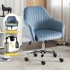 Light Blue Accent chair Modern home office leisure chair with adjustable velvet height and adjustable casters - 4 of 4