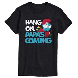 Men's - Smurfs - Hang On Papas Coming Short Sleeve Graphic T-Shirt - 1 of 4