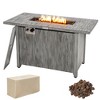 Costway 43-inch Propane Gas Fire Pit Table Wood-like Metal Fire Table withProtective Cover - 2 of 4