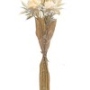 Bleached Zinnia Bouquet Set – 29.5"H – Beige Faux Floral Stems – By Melrose - 3 of 3