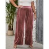 Clearlove Women's Plus Size Velvet Wide Leg Pants with Comfort Waistband Elastic Waist Casual Trouser - 2 of 4