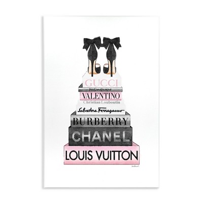 Stupell Industries Black Heels Pink Bookstack, 10" x 15"