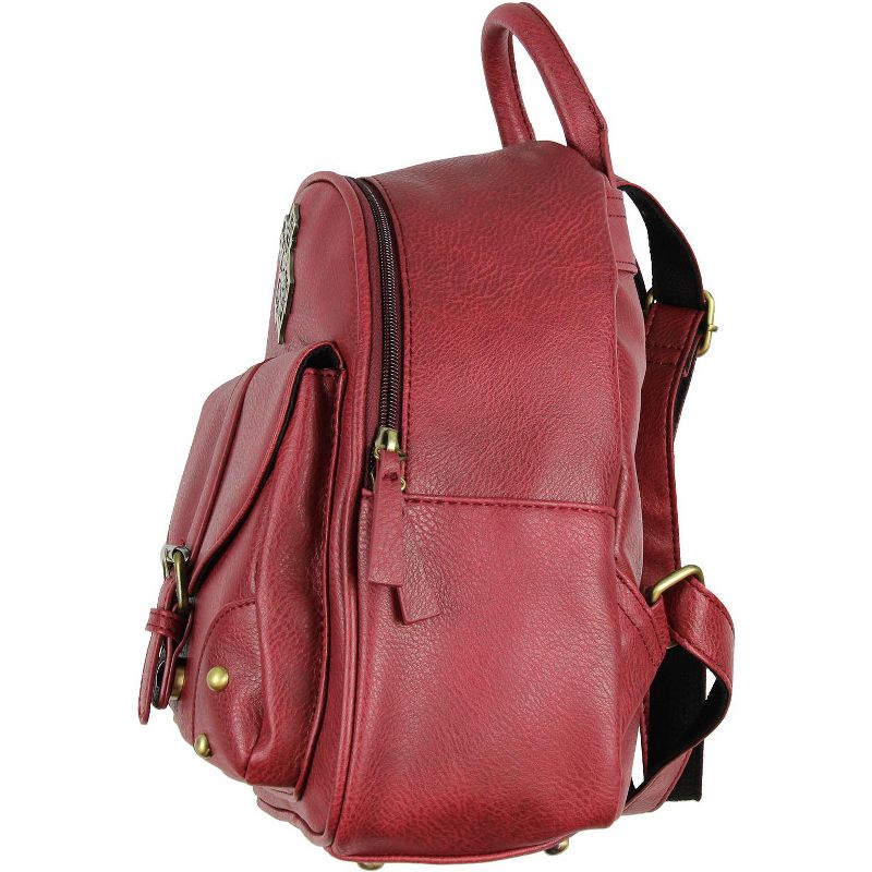 Harry Potter Bag Hogwarts School Crest Faux Leather Mini Backpack Red, 3 of 5