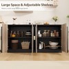 Mid-Century Modern Buffet Cabinet with Fluted Design & Arched Doors, Storage Sideboard for Dining Room, Living Room, Kitchen, Modular Credenza - 4 of 4