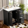 Bathroom vanity set with ceramic sink, solid wood frame bathroom storage cabinet, freestanding vanity set with 3 drawers and soft-close doors - 2 of 4