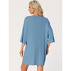 cheibear Women's Knit Loose Fit T-Shirt with Biker Shorts Lounge Sleepwear Pajama Sets - 4 of 4