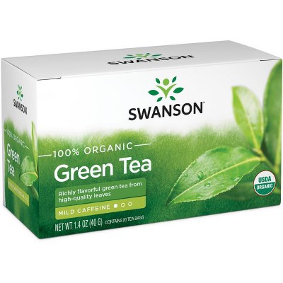 Swanson 100% Organic Green Tea 20 Bags.