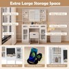 AZL1 Life Concept Vanity Table Easy Assembly Modern Aesthetic with Sliding Mirror 3 Drawers 2 Cabinets Stool for Bedroom, White, 47.24"*27.55"*8.46" - 4 of 4