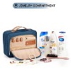 Travel Hanging Toiletry Bag for Women, with Jewelry Organizer Compartment，Blue - 3 of 4