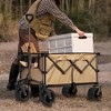 CAVINAS Folding Heavy Duty Wagon Cart with Adjustable Handle & Cup Holders,Shopping Cart with Quiet Wheels,Wagon for Camping,Shopping - 3 of 4