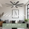Siljoy 72-in Gray Ceiling Fan with Gray or Oak Color Blades Ceiling Fan With Light-Remote Included - 3 of 4