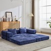 TIRAMISUBEST Convertible Floor Sofa Bed with Fixed-Shape Metal Frame, Modular Sectional Loveseat, Chenille Sleeper Couch - 2 of 4