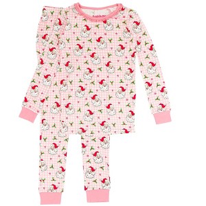 RuffleButts SoftSnooze Big Girls Ruffle Long Sleeve Pajama Set - 1 of 4