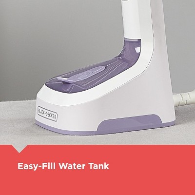 Compact Gray and White Foldable Handheld Steamer with Extra Long Cord
