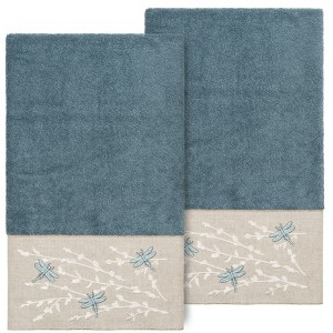 Linum Home Textiles 100% Turkish Cotton BRAELYN Embellished Towel Set - 1 of 2