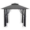 vidaXL Gazebo Outdoor Canopy with Sidewalls for Porch Garden Anthracite Steel - 118.1" x 118.1" x 106.3" - 4 of 4