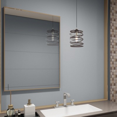 Bronze and Brushed Nickel Geometric Mini Pendant Light