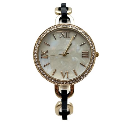 Olivia Pratt Bracelet Style Metal and Tortoise Women Watch