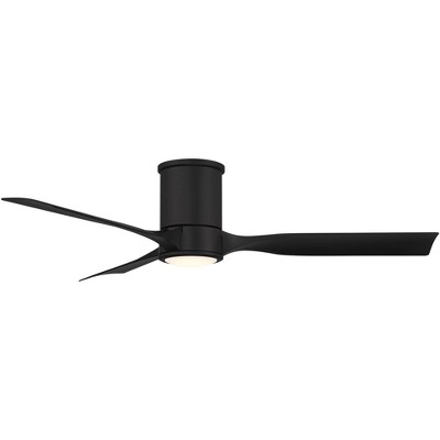 Keel 56" Matte Black Metal LED Ceiling Fan with Remote