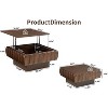 GDFStudio Kairo Modern Lift-Top Wood Square Coffee Table with Ash Veneer and Hidden Storage - 3 of 4