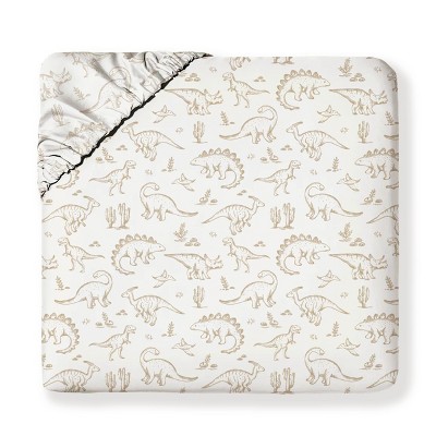 Makemake Organics GOTS Certified Organic Cotton Kids Fitted Sheet - Dino Dreams