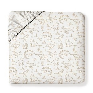 Makemake Organics GOTS Certified Organic Cotton Kids Fitted Sheet - Dino Dreams - 1 of 4