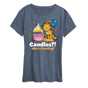 Women's - Garfield - Candles Who's Counting Short Sleeve Graphic T-Shirt - 1 of 4
