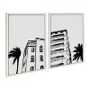Kate and Laurel Sylvie Miami Beach Architecture Retro Art Deco Framed Canvas Art Set by The Creative Bunch Studio - 2 of 4