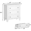 3-Drawer Vintage Dresser for Bedroom - Farmhouse Storage Chest w/Anti-Tip, 300lb Top Capacity - 2 of 4