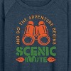 Women's - Disney - Adventure Begins Lightweight French Terry Wide Neck Long Sleeve Graphic Shirt - 2 of 4