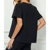 Women's Short Sleeve Sweater Top - SEE AND BE SEEN - 2 of 4