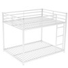 Kumasinova Modern Full-Over-Full Bunk Bed, Low Bunk Metal Bed Frame with Built-In Ladder, Full-Length Guardrails for Small Bedrooms/Family Spaces - 2 of 4