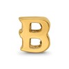 Black Bow Jewelry Letter B Bead Charm in 14k Yellow Gold Plated Sterling Silver - 3 of 4