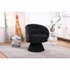 Akoasm Modern Upholstered Fabric Round Swivel Accent Sofa Armchair For Living Room & Bedroom-Black - 4 of 4