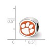 Black Bow Jewelry Sterling Silver Clemson Tigers NCAA Bead Charm - 2 of 3
