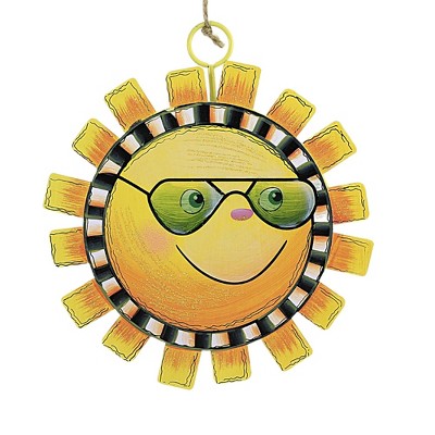 Round Top Collection Summer Sun Charm  -  One Sign 8.25 Inches -  Sunglasses Heat Rays Plaque  -  S22031  -  Metal  -  Yellow
