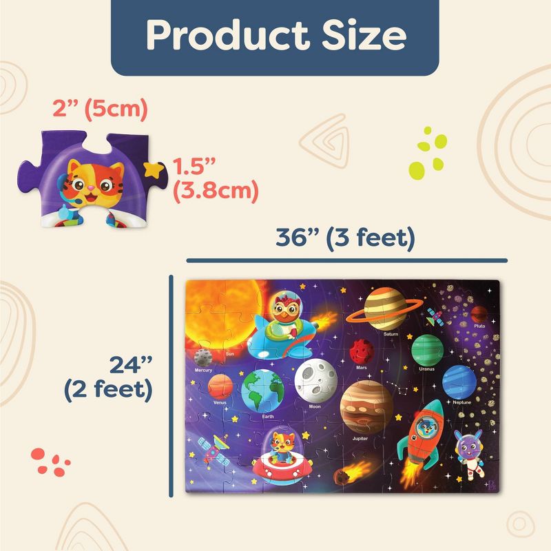 B. toys - Floor Puzzles Gigantic Jigsaw - Solar System, Ocean, Dinosaur - 3pk - 144pc, 5 of 13