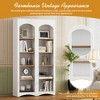 TIRAMISUBEST Farmhouse 5-Tier Bookshelf Set of 2,72"H Adjustable Shelves Storage Cabinet - 3 of 4
