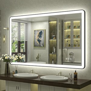 Apmir Super Bright Independent Controlled Front & Back LED Lighted Anti-Fog Aluminum Alloy Framed Tempered Glass Bathroom Mirror with  3-Year Warranty - 1 of 4