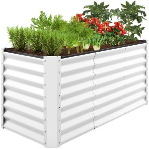 Best Choice Products 4x2x2ft Outdoor Metal Raised Garden Bed, Planter Box for Vegetables, Flowers - 1 of 4