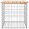 vidaXL Patio Bench Gabion Design 16.9"x17.3"x16.5" Solid Wood Pine - 4 of 4