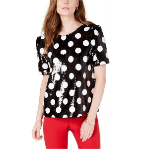 maison Jules Womens Polka Dot Pullover Blouse - 1 of 1