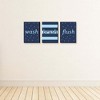 Big Dot of Happiness Boy - Blue and Navy - Kids Bathroom Rules Wall Art - 7.5 x 10 inches - Set of 3 Signs - Wash, Brush, Flush - 3 of 4