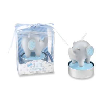 12ct Little Peanut Elephant Shaped Candle Blue in Gift Package