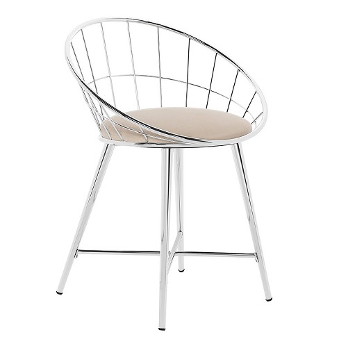 Bullock Rounded Disc Metal Vanity Stool, Vanity Chairs And Stools