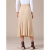 INSPIRE CHIC Women's Casual Vintage High Waist A Line Pleated Knit Midi Skirts - 4 of 4